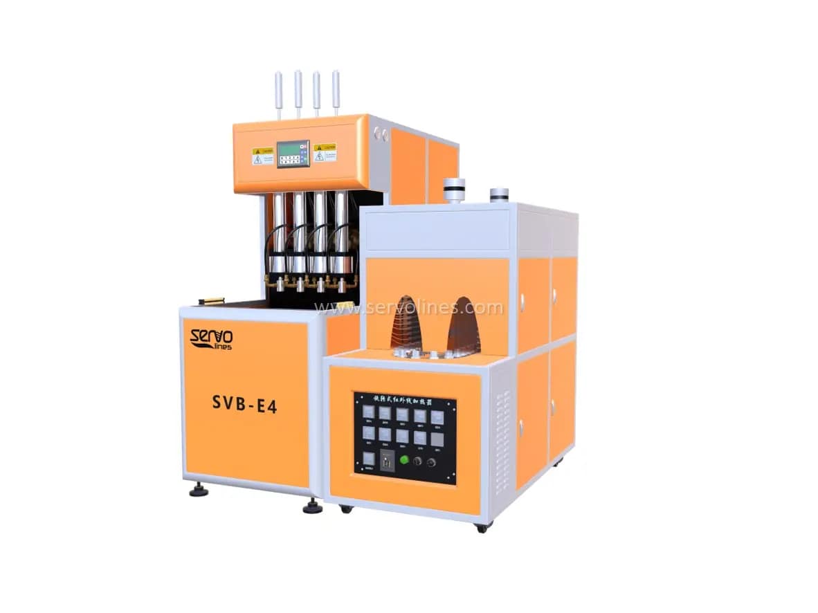 Semi-automatic four cavities PET Bottle blowing line SVB-S4 Semi-automatic four cavities PET Bottle blowing line SVB-S4